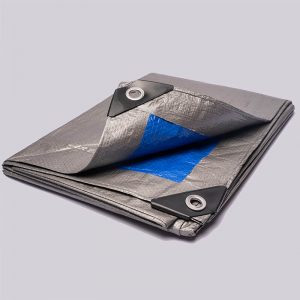 5m x 5m Blue Silver Double-Sided Waterproof PE Tarpaulin Cover